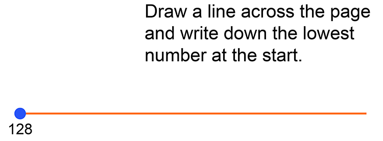 Step by step, draw a line on the page starting with the smallest number